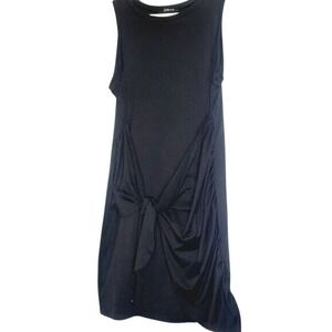 Lillusory Black Sleeveless Tie Waist Faux Wrap Basic Office Date Casual‎ Dress M